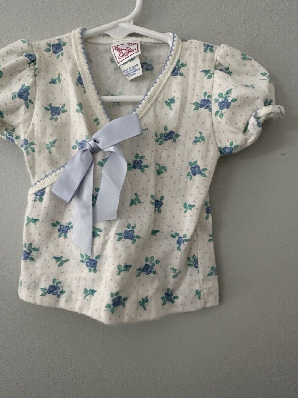 Vintage 90's Buster Brown Girls 12 Months Shirt Floral